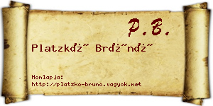 Platzkó Brúnó névjegykártya